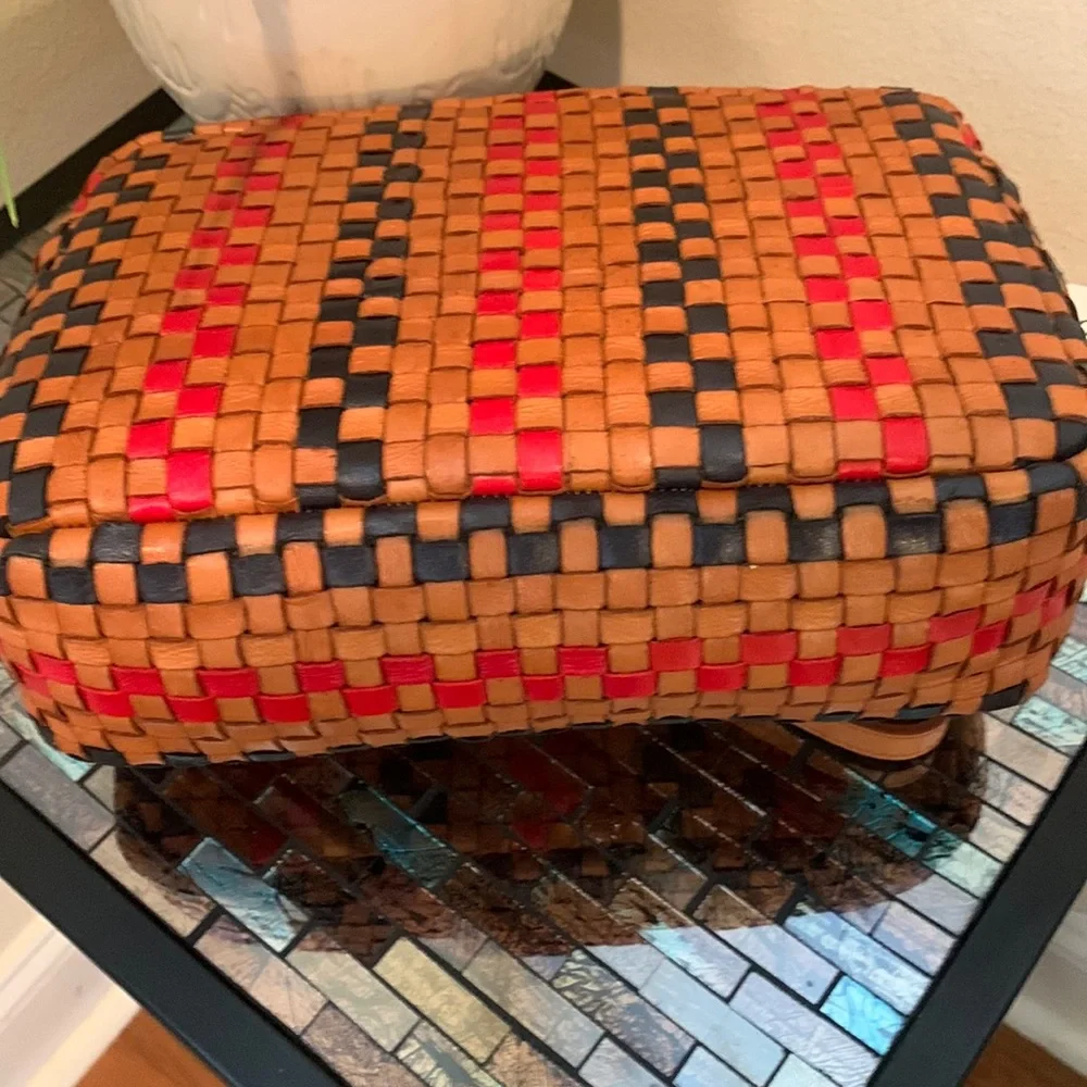 Clare V . Marisol Woven Leather Crossbody Bag, PINSTRIPE WOVEN CHECKER - Picture 5 of 17
